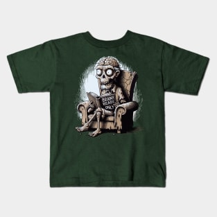 Brainy Reads Only - Zombie bookworm Kids T-Shirt